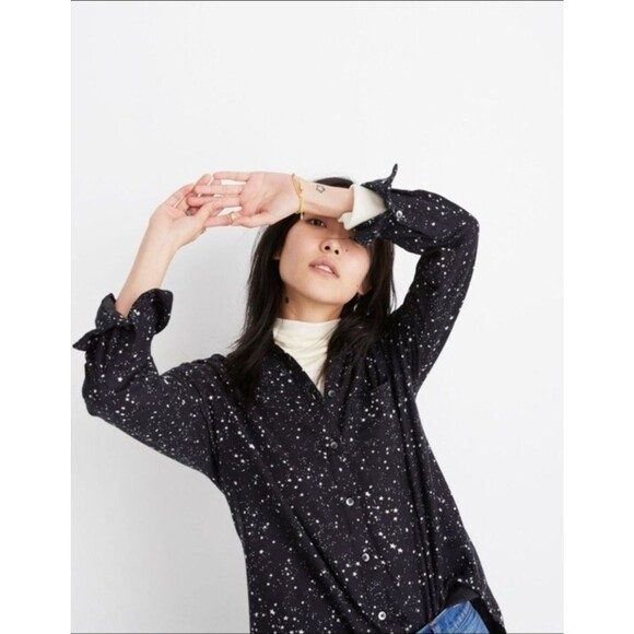 Madewell Oversized Ex-Boyfriend Shirt In Star Print Button Down Women's Size M - Picture 2 of 16